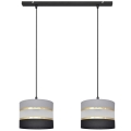 Hanglamp aan een koord HELEN 2xE27/60W/230V zwart/grijs/gouden