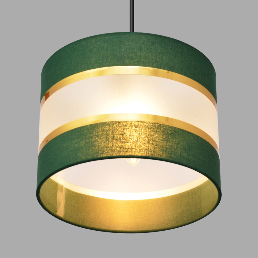 Hanglamp aan een koord HELEN 3xE27/15W/230V groen/goud