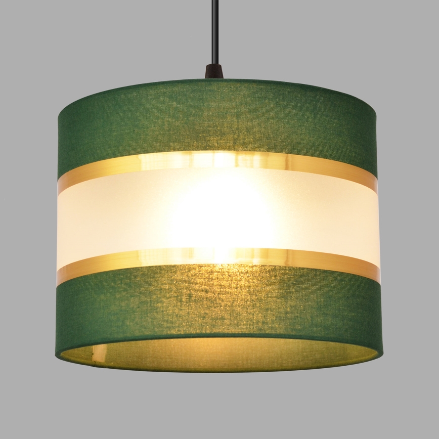 Hanglamp aan een koord HELEN 3xE27/15W/230V groen/goud