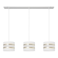Hanglamp aan een koord HELEN 3xE27/15W/230V wit/gouden