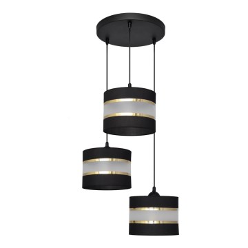 Hanglamp aan een koord HELEN 3xE27/15W/230V zwart/gouden
