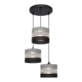 Hanglamp aan een koord HELEN 3xE27/15W/230V zwart/grijs/gouden