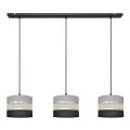 Hanglamp aan een koord HELEN 3xE27/15W/230V zwart/grijs/gouden