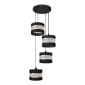 Hanglamp aan een koord HELEN 4xE27/15W/230V zwart/gouden