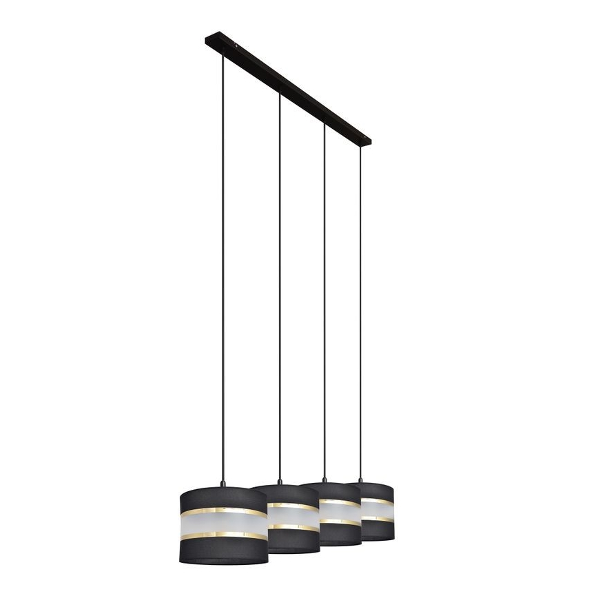 Hanglamp aan een koord HELEN 4xE27/15W/230V zwart/gouden