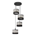 Hanglamp aan een koord HELEN 4xE27/15W/230V zwart/grijs/gouden