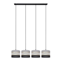 Hanglamp aan een koord HELEN 4xE27/15W/230V zwart/grijs/gouden