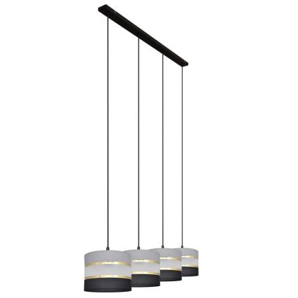Hanglamp aan een koord HELEN 4xE27/15W/230V zwart/grijs/gouden