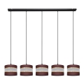 Hanglamp aan een koord HELEN 5xE27/15W/230V bruin/zwart/gouden