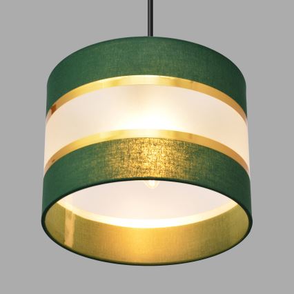 Hanglamp aan een koord HELEN 5xE27/15W/230V groen/goud