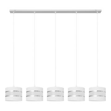 Hanglamp aan een koord HELEN 5xE27/15W/230V wit