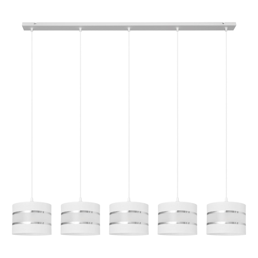 Hanglamp aan een koord HELEN 5xE27/15W/230V wit