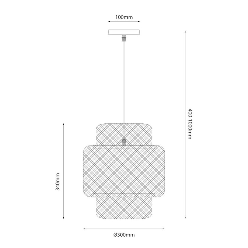 Hanglamp aan een koord HESTIA 1xE27/60W/230V diameter 30 cm bamboe