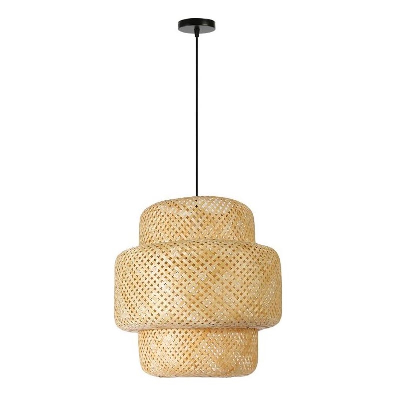 Hanglamp aan een koord HILO 1xE27/40W/230V diameter 47 cm bamboe