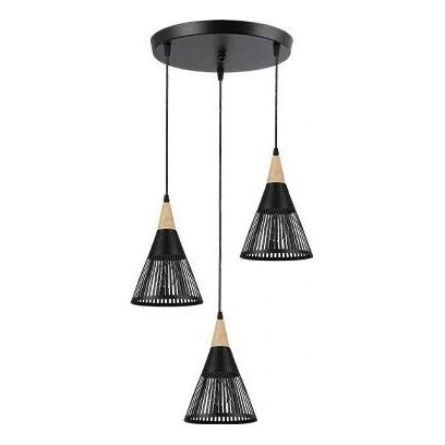 Hanglamp aan een koord HIRA 3xE27/60W/230V diameter 40 cm zwart