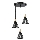 Hanglamp aan een koord HIRA 3xE27/60W/230V diameter 40 cm zwart