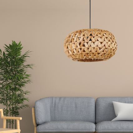 Hanglamp aan een koord HOSHI 1xE27/20W/230V diameter 38 cm hennep
