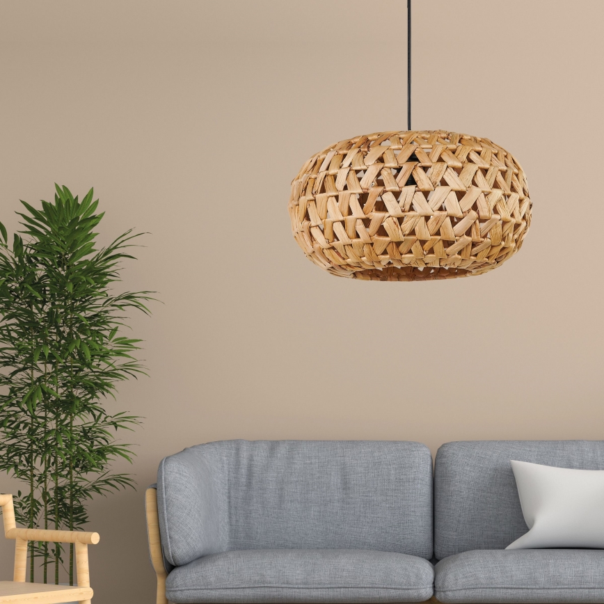 Hanglamp aan een koord HOSHI 1xE27/20W/230V diameter 38 cm hennep