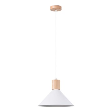 Hanglamp aan een koord JAGA 1xE27/15W/230V diameter 30 cm wit