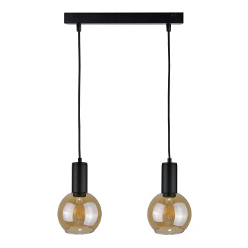 Hanglamp aan een koord JANTAR BLACK 2xE27/60W/230V