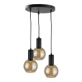 Hanglamp aan een koord JANTAR BLACK 3xE27/60W/230V diameter 30 cm