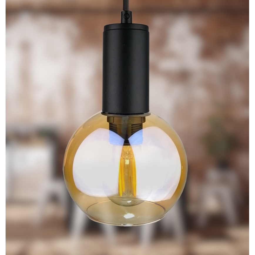 Hanglamp aan een koord JANTAR BLACK 3xE27/60W/230V diameter 30 cm