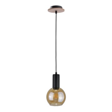 Hanglamp aan een koord JANTAR WOOD 1xE27/60W/230V