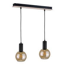 Hanglamp aan een koord JANTAR WOOD 2xE27/60W/230V