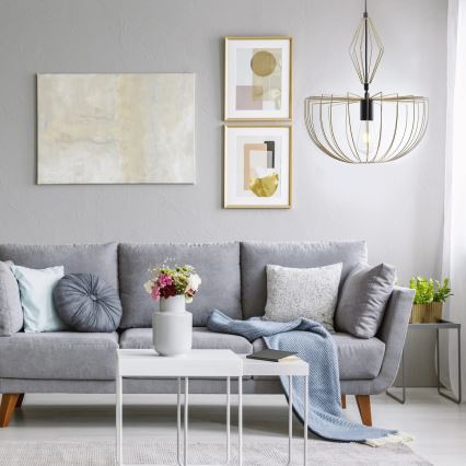 Hanglamp aan een koord JASMINA 1xE27/20W/230V diameter 40 cm goud
