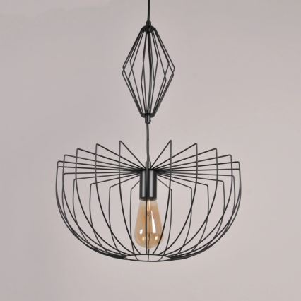 Hanglamp aan een koord JASMINA 1xE27/20W/230V diameter 40 cm zwart