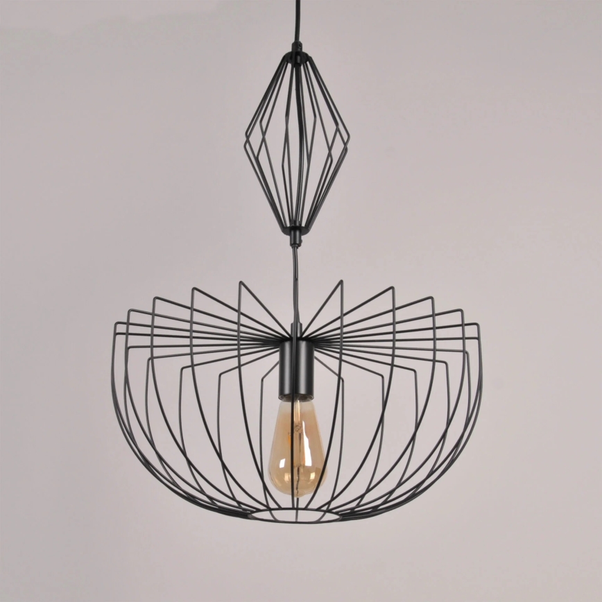Hanglamp aan een koord JASMINA 1xE27/20W/230V diameter 40 cm zwart