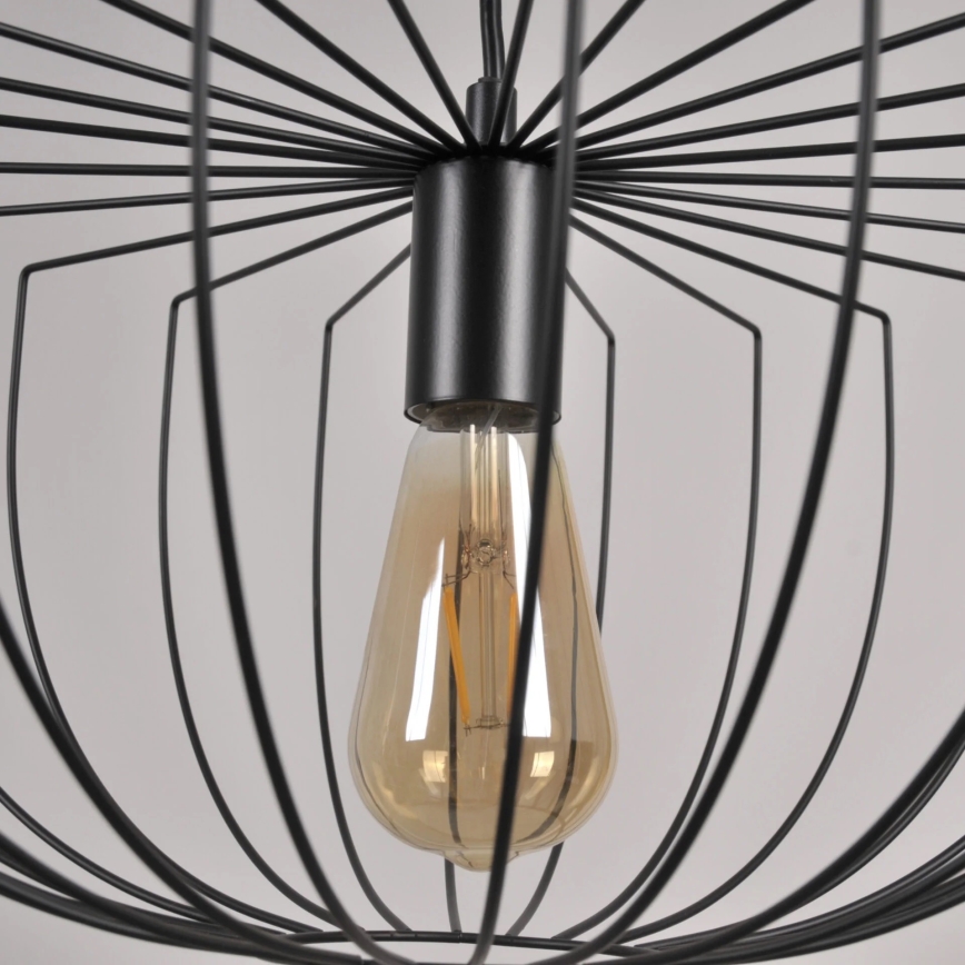 Hanglamp aan een koord JASMINA 1xE27/20W/230V diameter 40 cm zwart