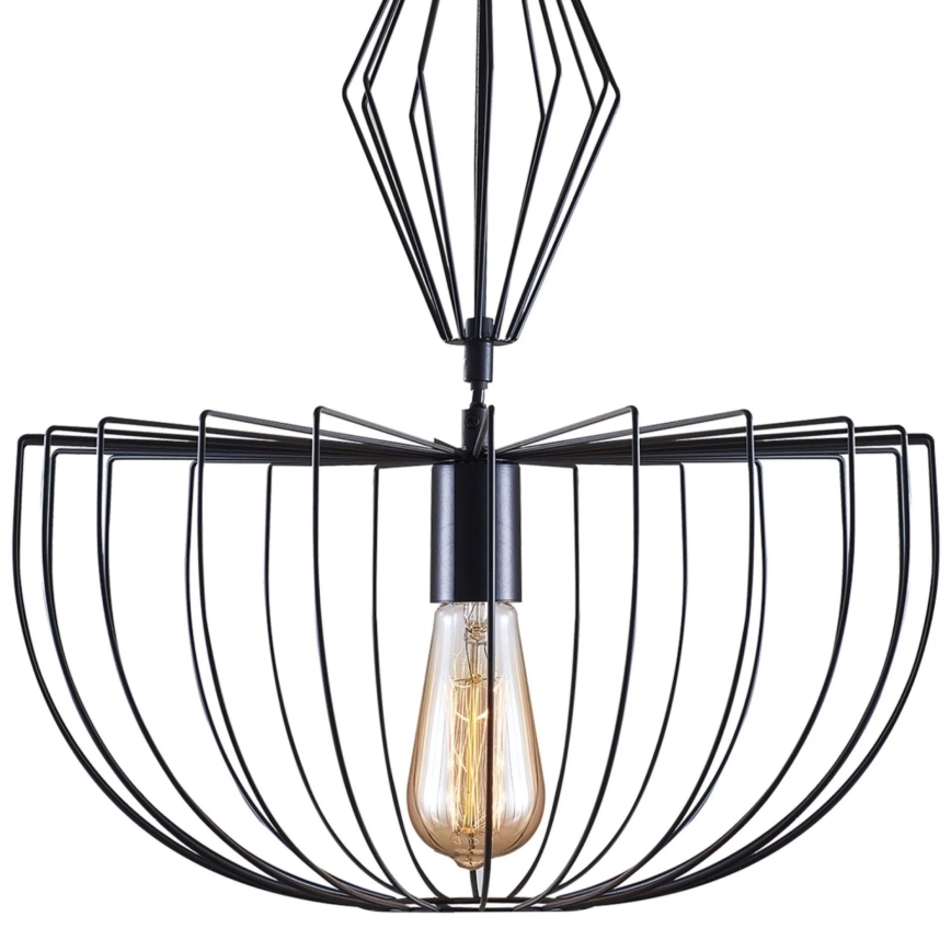 Hanglamp aan een koord JASMINA 1xE27/20W/230V diameter 40 cm zwart