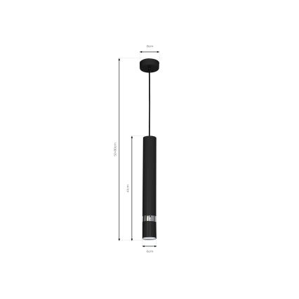 Hanglamp aan een koord JOKER 1xGU10/25W/230V zwart