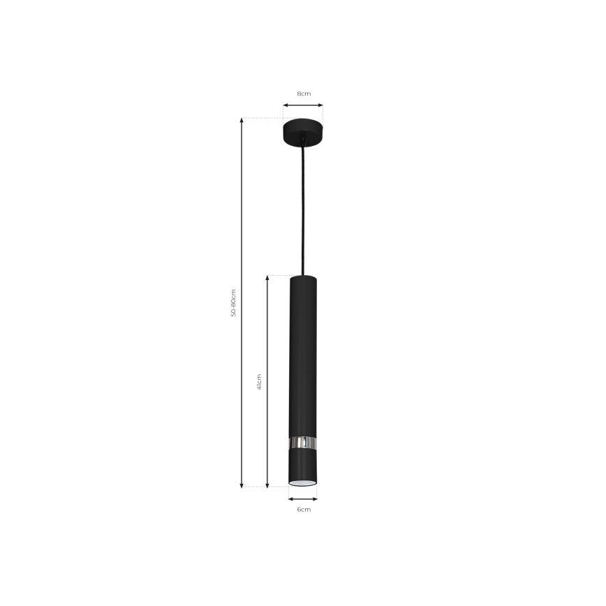 Hanglamp aan een koord JOKER 1xGU10/25W/230V zwart