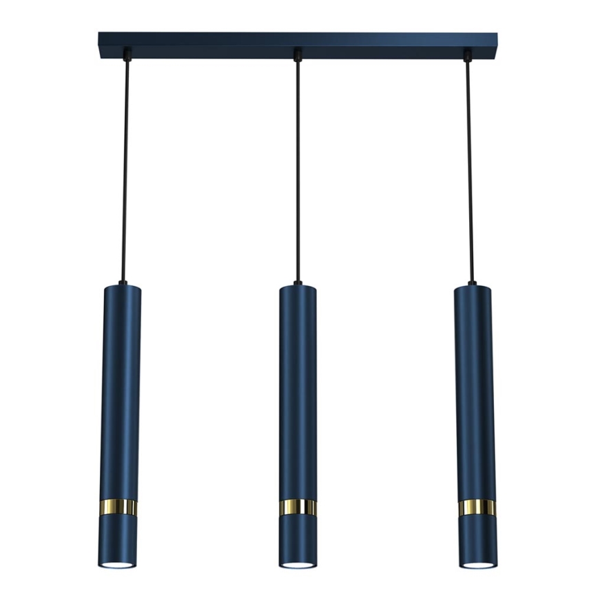 Hanglamp aan een koord JOKER 3xGU10/25W/230V blauw