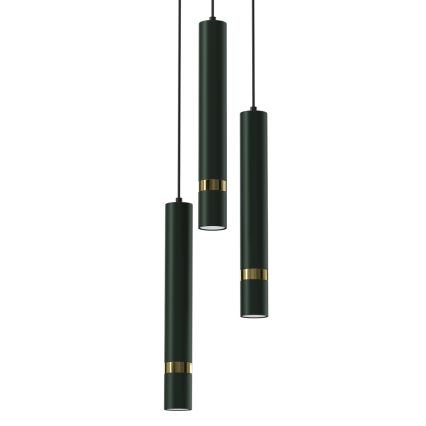 Hanglamp aan een koord JOKER 3xGU10/8W/230V groen/goud