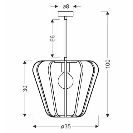 Hanglamp aan een koord JONAS 1xE27/40W/230V