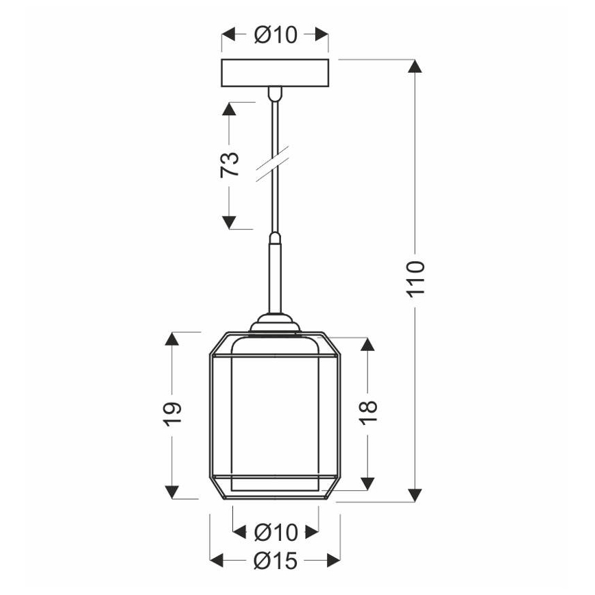 Hanglamp aan een koord JONERA 1xE27/40W/230V zwart