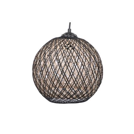 Hanglamp aan een koord JUTE 1xE27/60W/230V zwart