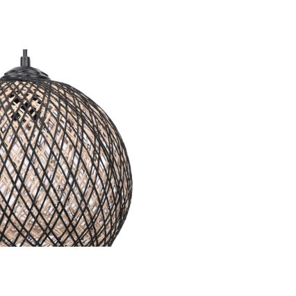 Hanglamp aan een koord JUTE 1xE27/60W/230V zwart