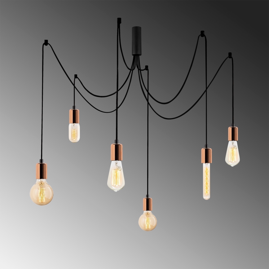 Hanglamp aan een koord KABLUNI 6xE27/100W/230V spin