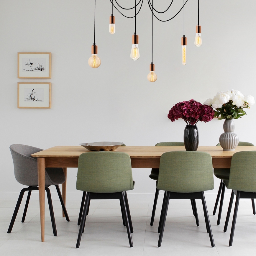 Hanglamp aan een koord KABLUNI 6xE27/100W/230V spin