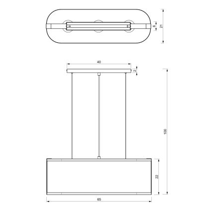 Hanglamp aan een koord KAGA 3xE27/60W/230V zwart/gouden