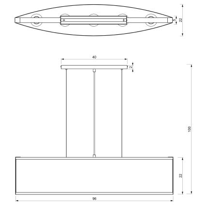 Hanglamp aan een koord KAGA 5xE27/60W/230V zwart/gouden