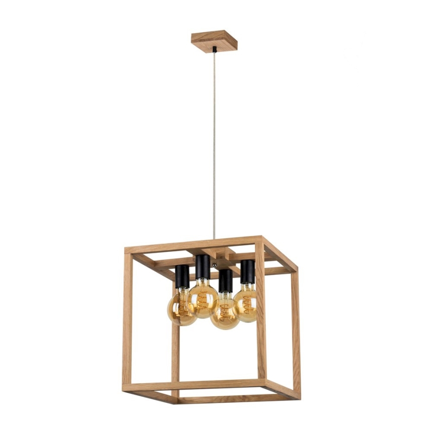 Hanglamp aan een koord KAGO 4xE27/60W/230V eiken