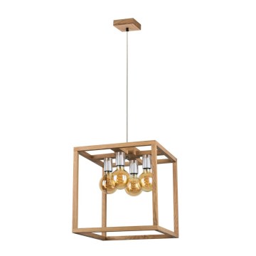 Hanglamp aan een koord KAGO 4xE27/60W/230V eiken