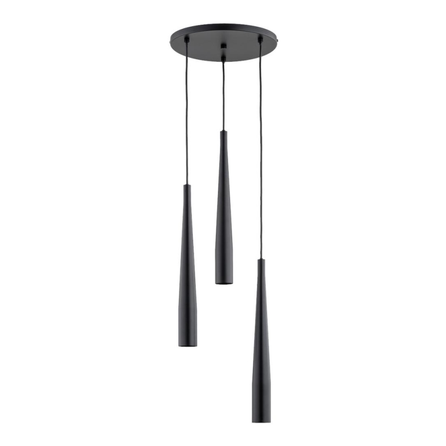 Hanglamp aan een koord KALINI 3xGU10/40W/230V diameter 30 cm zwart