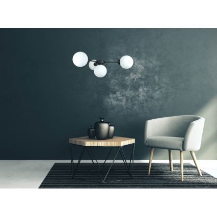 Hanglamp aan een koord KALIOPE 4xE14/50W/230V zwart/wit