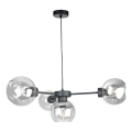 Hanglamp aan een koord KALIOPE 4xE27/60W/230V zwart/doorzichtig